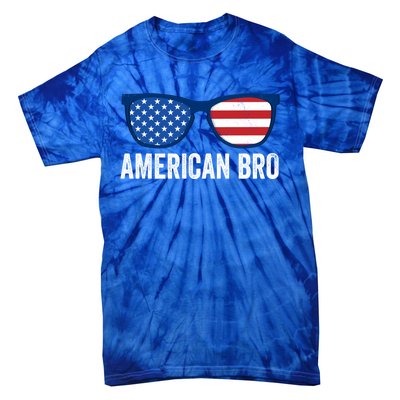 American Bro Sunglasses 4th Of July Gift Tie-Dye T-Shirt