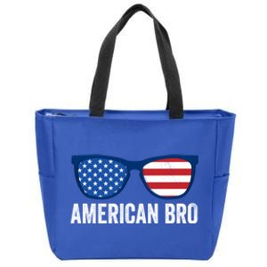 American Bro Sunglasses 4th Of July Gift Zip Tote Bag