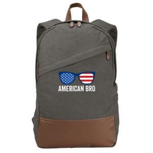 American Bro Sunglasses 4th Of July Gift Cotton Canvas Backpack