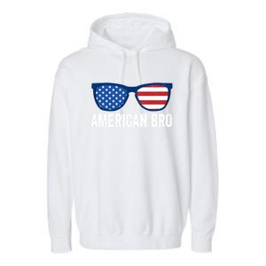 American Bro Sunglasses 4th Of July Gift Garment-Dyed Fleece Hoodie