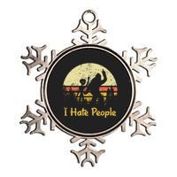 Alien Bigfoot Sasquatch Middle Finger I Hate People Funny Metallic Star Ornament