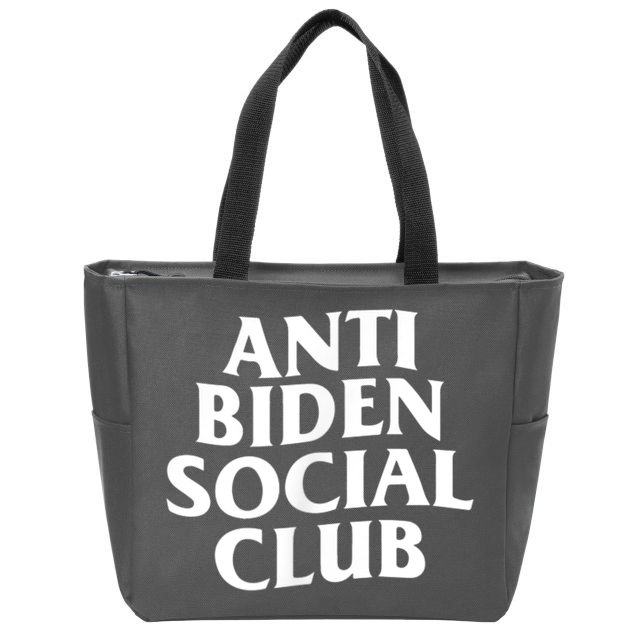Anti Biden Social Club Zip Tote Bag
