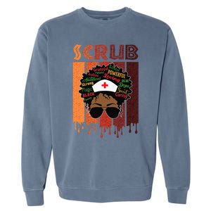 Afro Black Scrub Queen Nurses Day Black History Month Garment-Dyed Sweatshirt