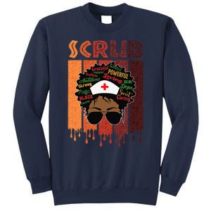 Afro Black Scrub Queen Nurses Day Black History Month Sweatshirt