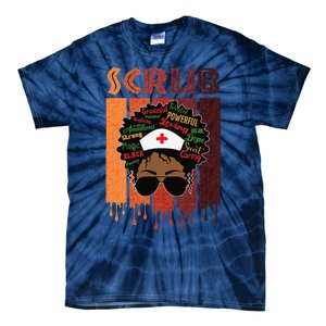 Afro Black Scrub Queen Nurses Day Black History Month Tie-Dye T-Shirt