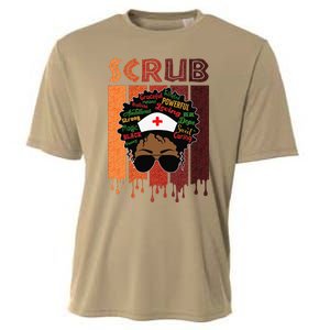 Afro Black Scrub Queen Nurses Day Black History Month Cooling Performance Crew T-Shirt