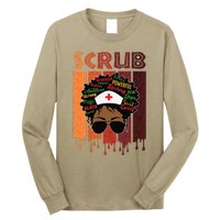 Afro Black Scrub Queen Nurses Day Black History Month Long Sleeve Shirt