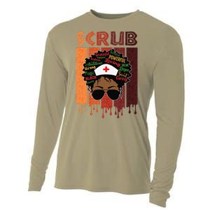 Afro Black Scrub Queen Nurses Day Black History Month Cooling Performance Long Sleeve Crew