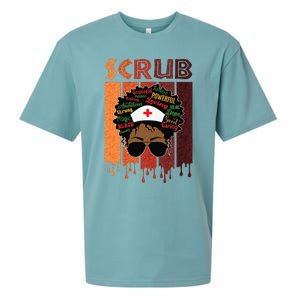 Afro Black Scrub Queen Nurses Day Black History Month Sueded Cloud Jersey T-Shirt