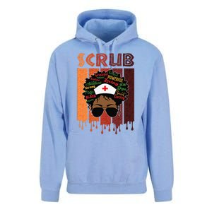 Afro Black Scrub Queen Nurses Day Black History Month Unisex Surf Hoodie