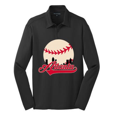 Atlanta Baseball Skyline Georgia Atlanta Silk Touch Performance Long Sleeve Polo