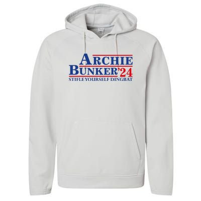 Archie Bunker’24 Stifle Yourself Dingbat Performance Fleece Hoodie