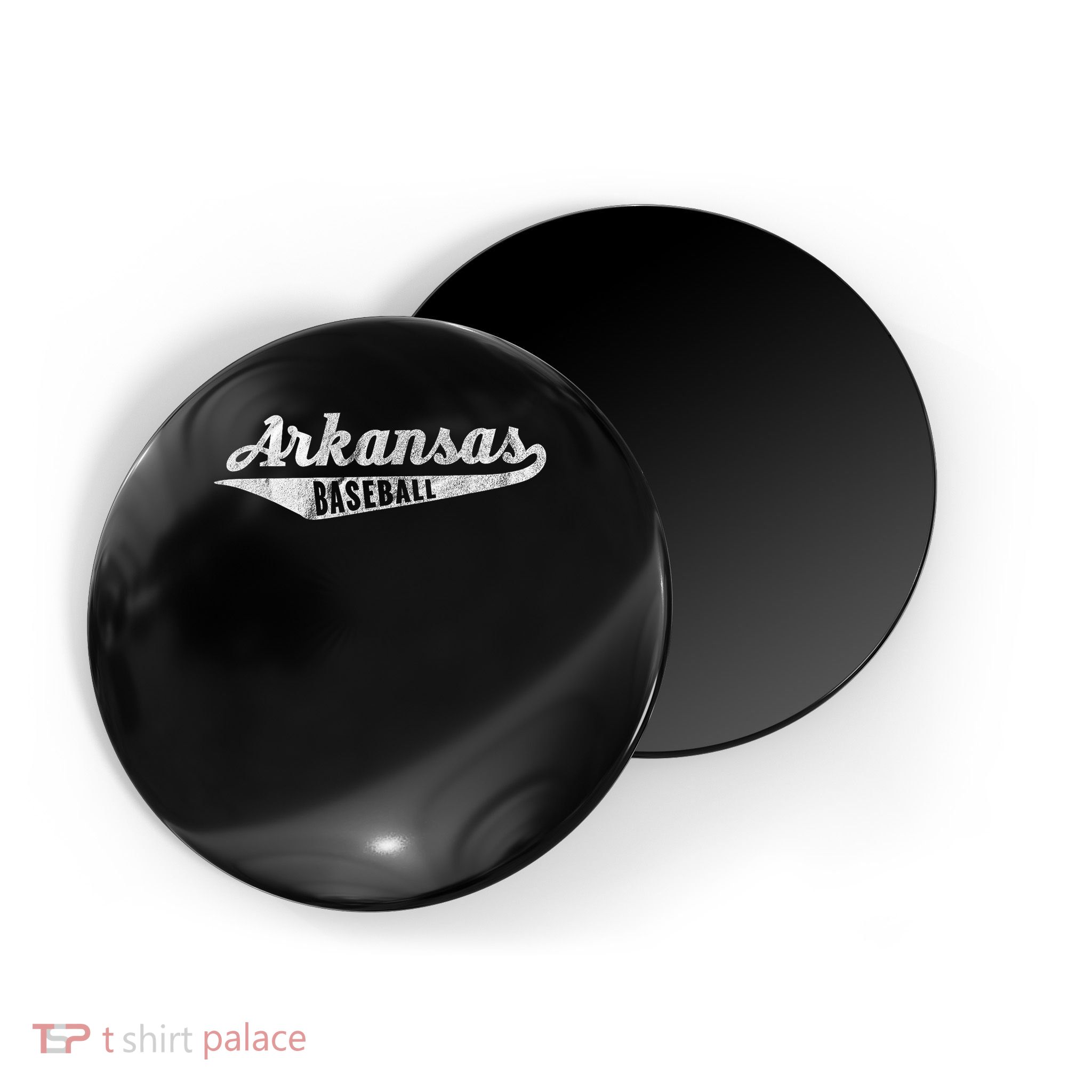 Arkansas Baseball Script Vintage Distressed Magnet