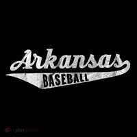 Arkansas Baseball Script Vintage Distressed Poster