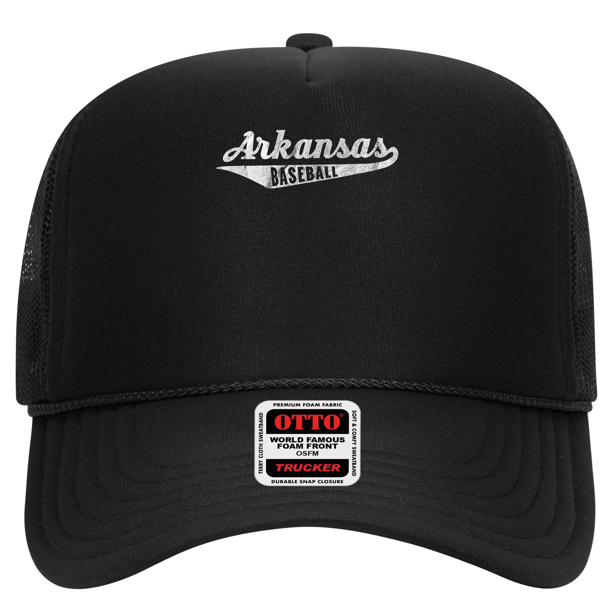 Arkansas Baseball Script Vintage Distressed Hat