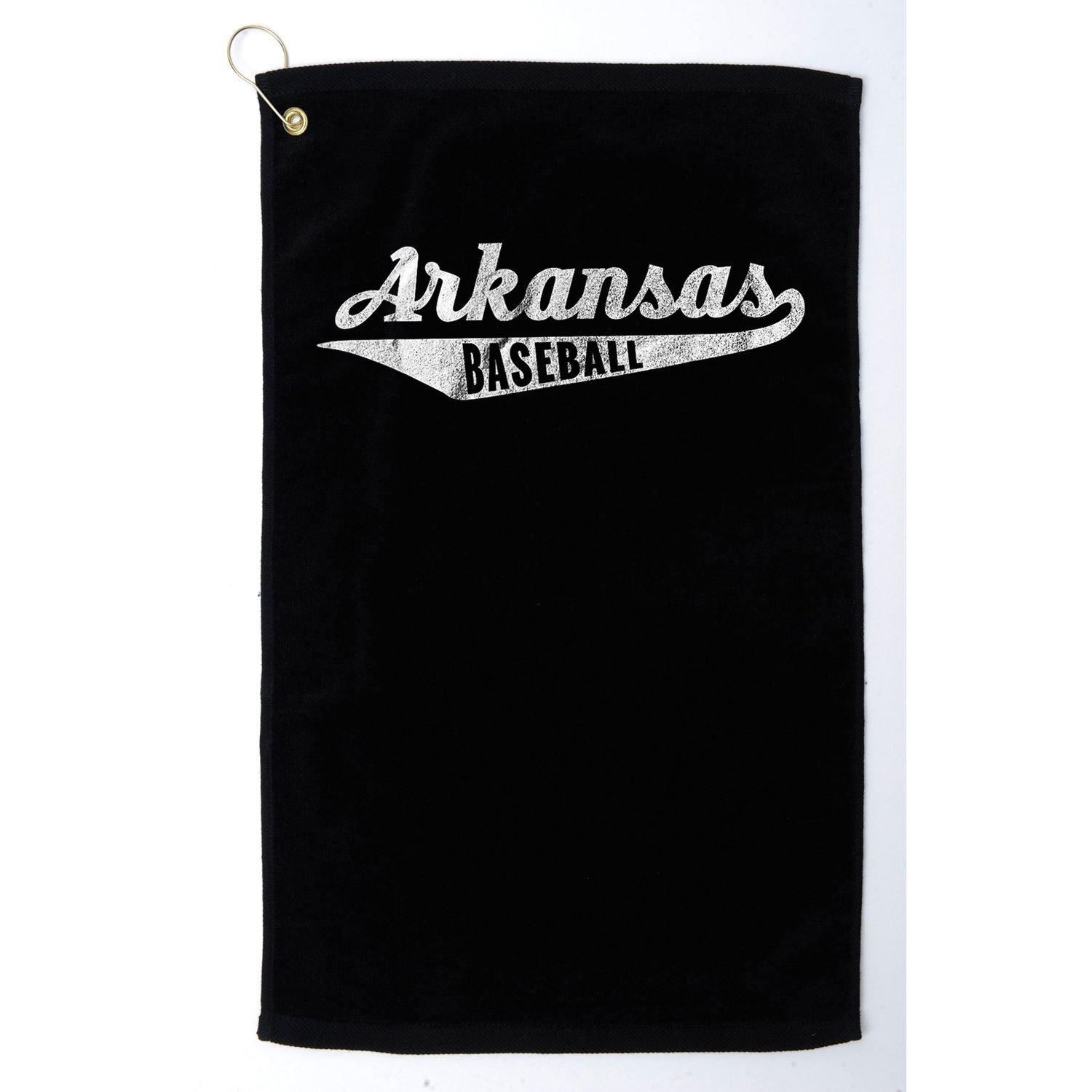 Arkansas Baseball Script Vintage Distressed Golf Towel