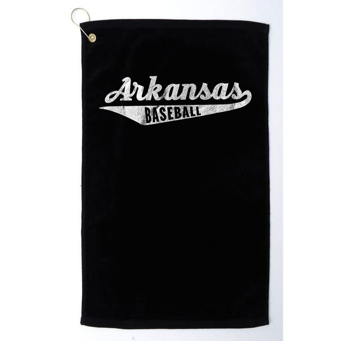 Arkansas Baseball Script Vintage Distressed Golf Towel