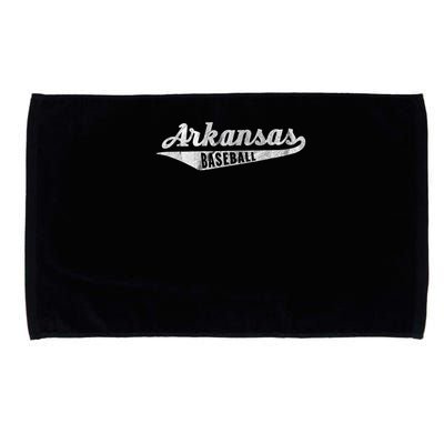Arkansas Baseball Script Vintage Distressed Microfiber Hand Towel