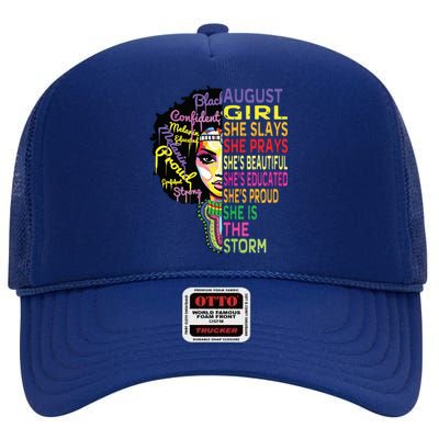 August Birthday Shirts For Women Queens Were Born In August High Crown Mesh Back Trucker Hat