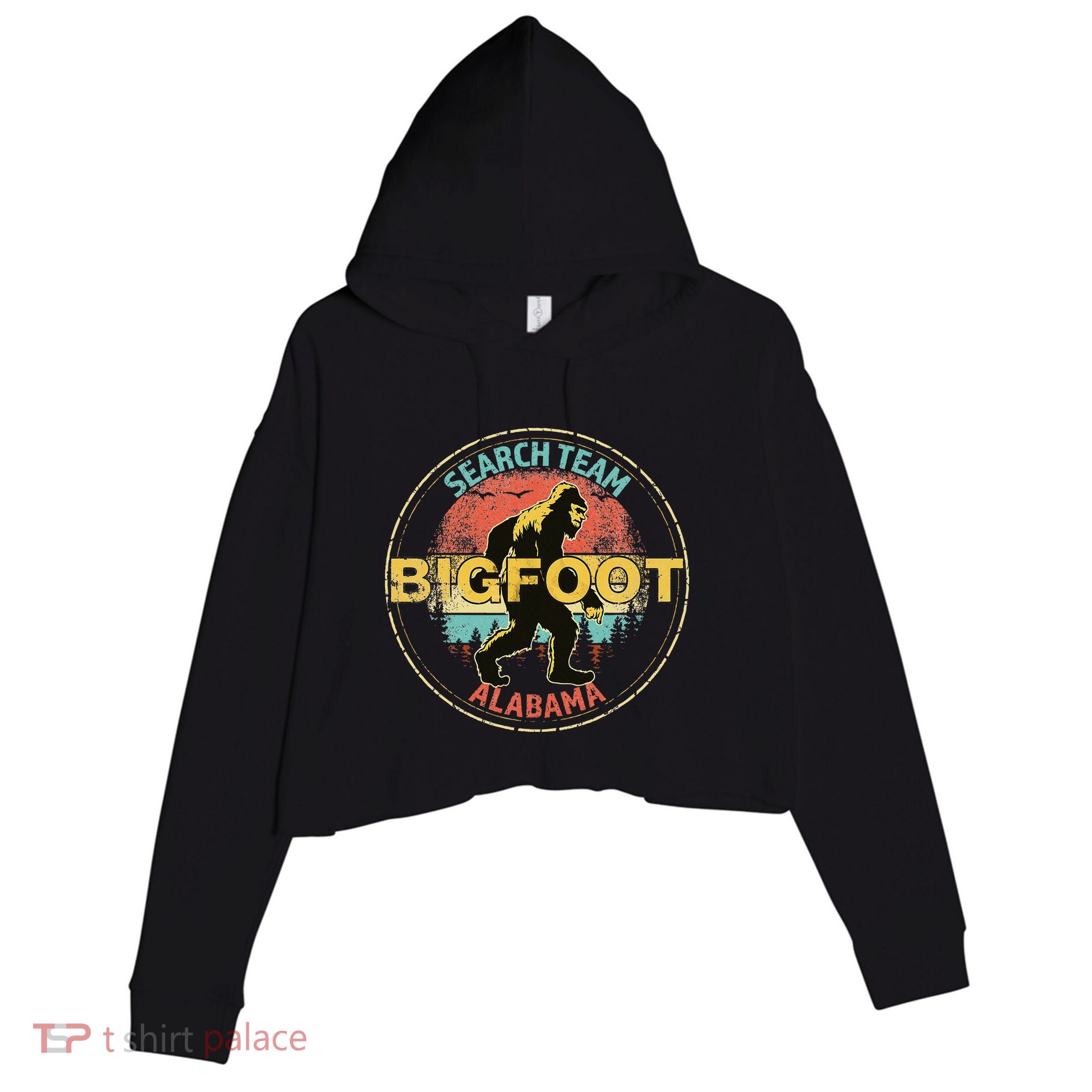 Alabama Bigfoot Search Team Sasquatch Merchandise Crop Fleece Hoodie