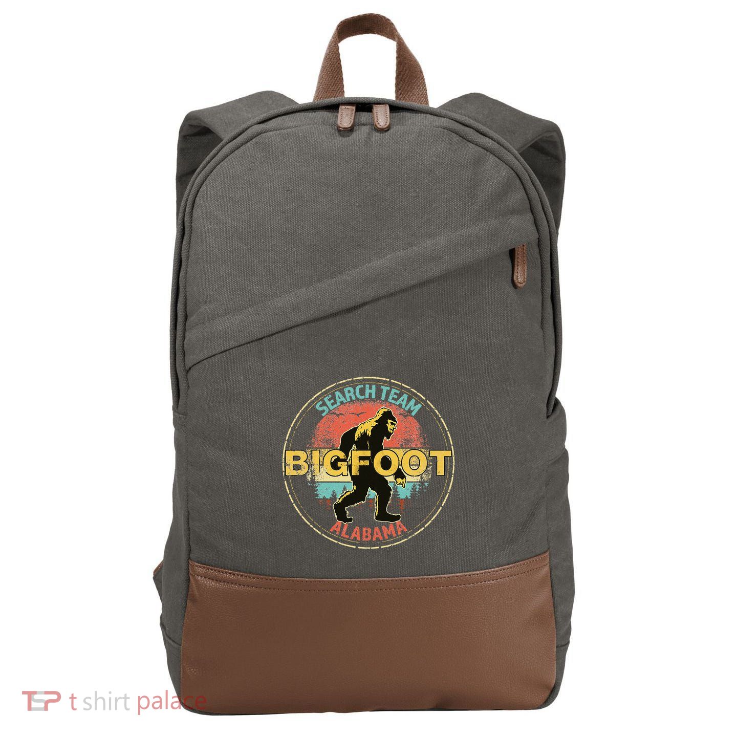 Alabama Bigfoot Search Team Sasquatch Merchandise Cotton Canvas Backpack