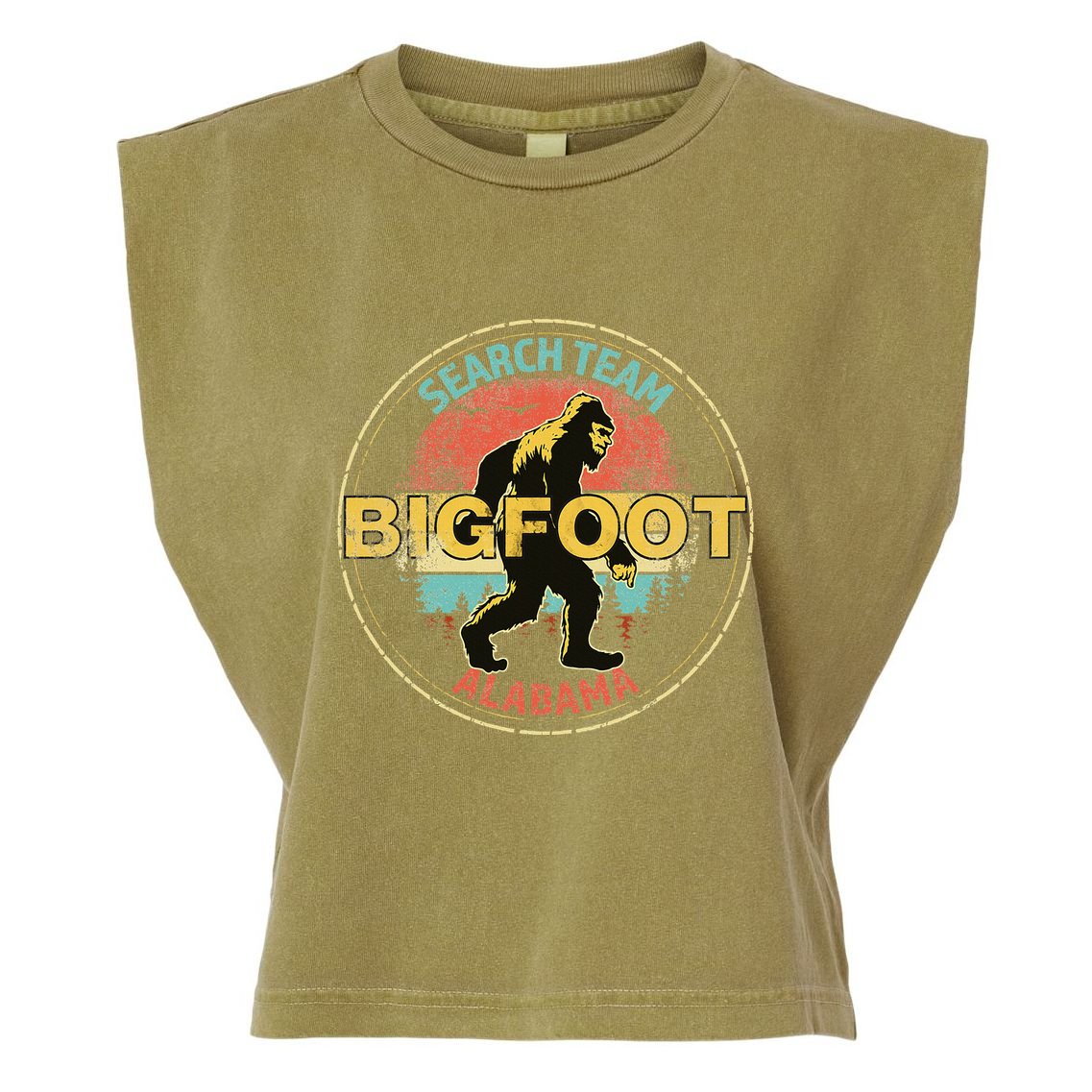Alabama Bigfoot Search Team Sasquatch Merchandise Garment-Dyed Women's Muscle Tee
