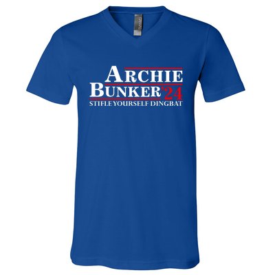 Archie Bunker’24 Stifle Yourself Dingbat V-Neck T-Shirt