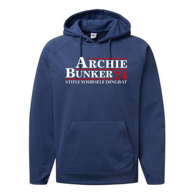 Archie Bunker’24 Stifle Yourself Dingbat Performance Fleece Hoodie