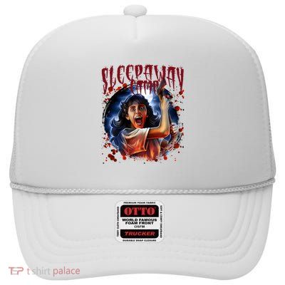 Angela Baker Sleep Away Camp Angela Baker Halloween Movie High Crown Mesh Back Trucker Hat