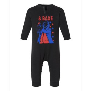 And Bake Shake And Bake Couples Matching 4th Of July Infant Fleece One Piece