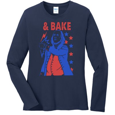 And Bake Shake And Bake Couples Matching 4th Of July Ladies Long Sleeve Shirt