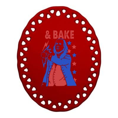 And Bake Shake And Bake Couples Matching 4th Of July Ceramic Oval Ornament