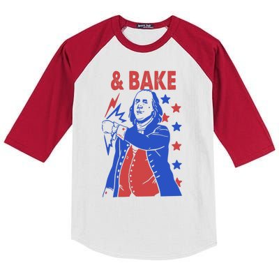 And Bake Shake And Bake Couples Matching 4th Of July Kids Colorblock Raglan Jersey