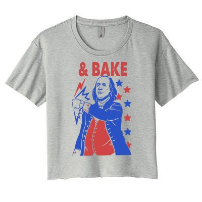 And Bake Shake And Bake Couples Matching 4th Of July Women's Crop Top Tee