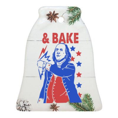 And Bake Shake And Bake Couples Matching 4th Of July Ceramic Bell Ornament