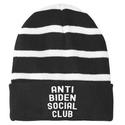 Anti Biden Social Club Striped Beanie with Solid Band