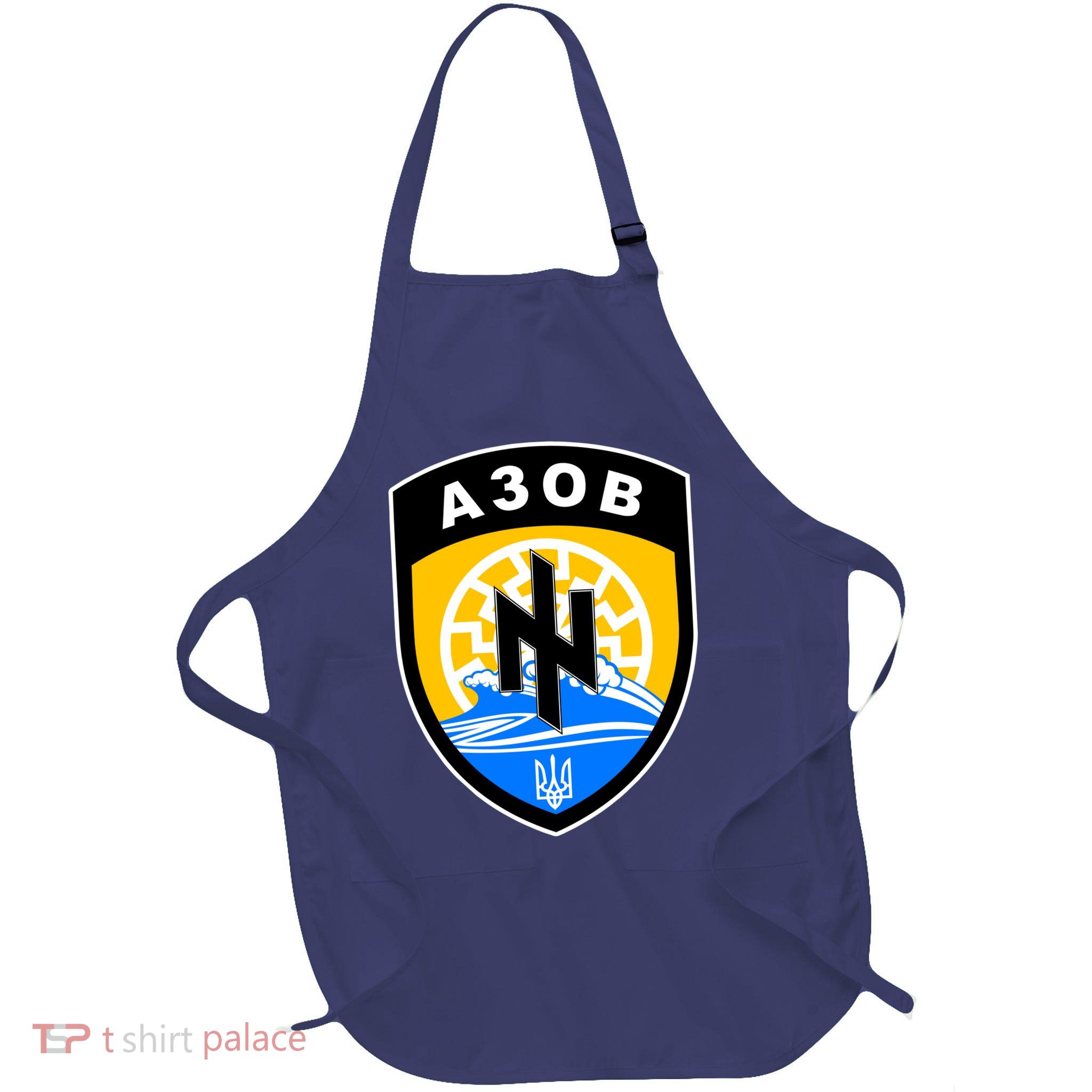 Azov Battalion Support Ukraine Military Full-Length Apron With Pockets
