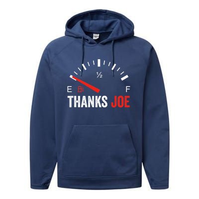 Anti Biden Shirt Thanks Joe Gas Prices Protest Performance Fleece Hoodie