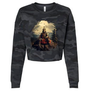 Anchor Blue Samurai Cropped Pullover Crew