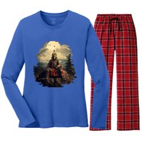 Anchor Blue Samurai Women's Long Sleeve Flannel Pajama Set 