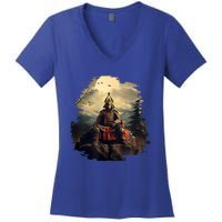 Anchor Blue Samurai Women's V-Neck T-Shirt