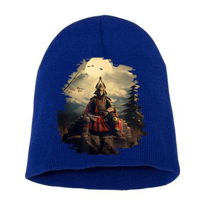 Anchor Blue Samurai Short Acrylic Beanie