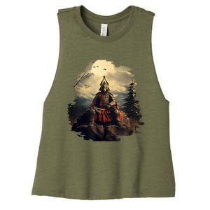 Anchor Blue Samurai Women's Racerback Cropped Tank