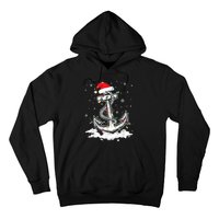 Anchor Boating Sailing Christmas Santa Hat Lights Funny Hoodie