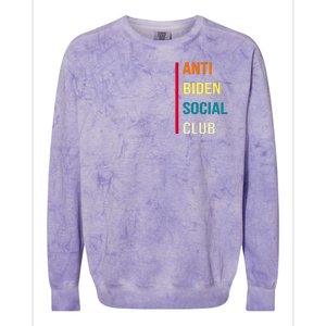 Anti Biden Social Club Pocket Logo Colorblast Crewneck Sweatshirt