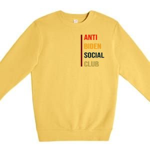 Anti Biden Social Club Pocket Logo Premium Crewneck Sweatshirt