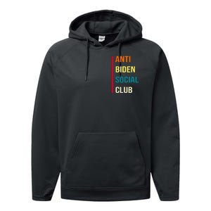 Anti Biden Social Club Pocket Logo Performance Fleece Hoodie