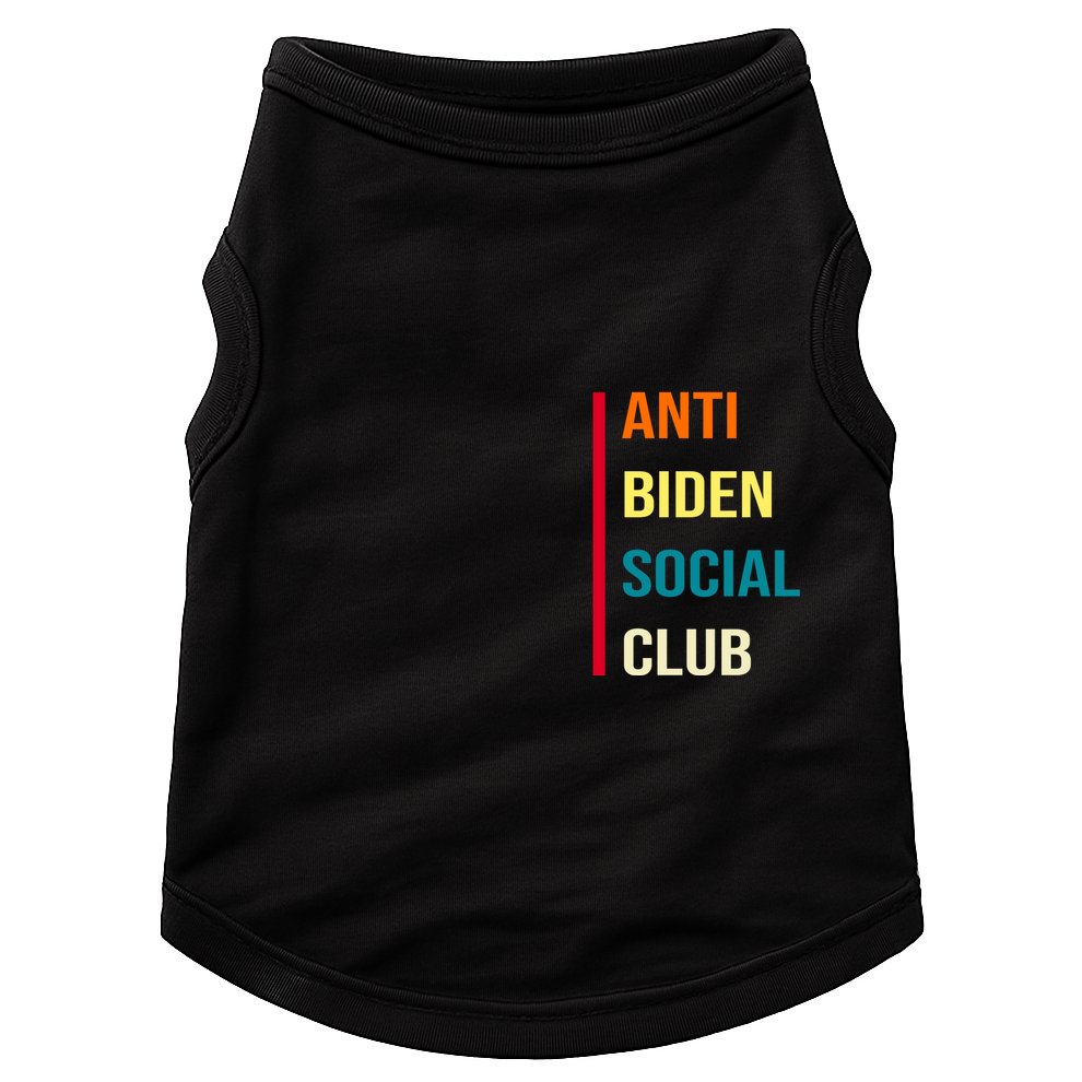 Anti Biden Social Club Pocket Logo Doggie Tank