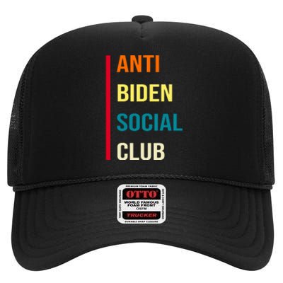 Anti Biden Social Club Pocket Logo High Crown Mesh Back Trucker Hat