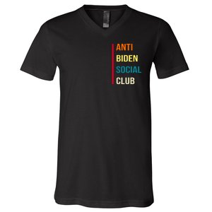 Anti Biden Social Club Pocket Logo V-Neck T-Shirt